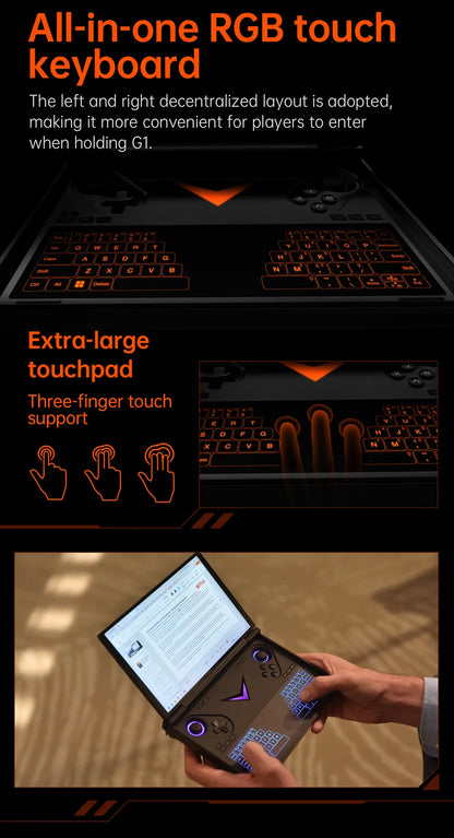 OneXPlayer G1 Gaming Laptop AMD Ryzen AI 9 HX 370 & Intel Core Ultra 7 255H Portable 8.8 Inch 144Hz Dual-Mode Keyboard Computer