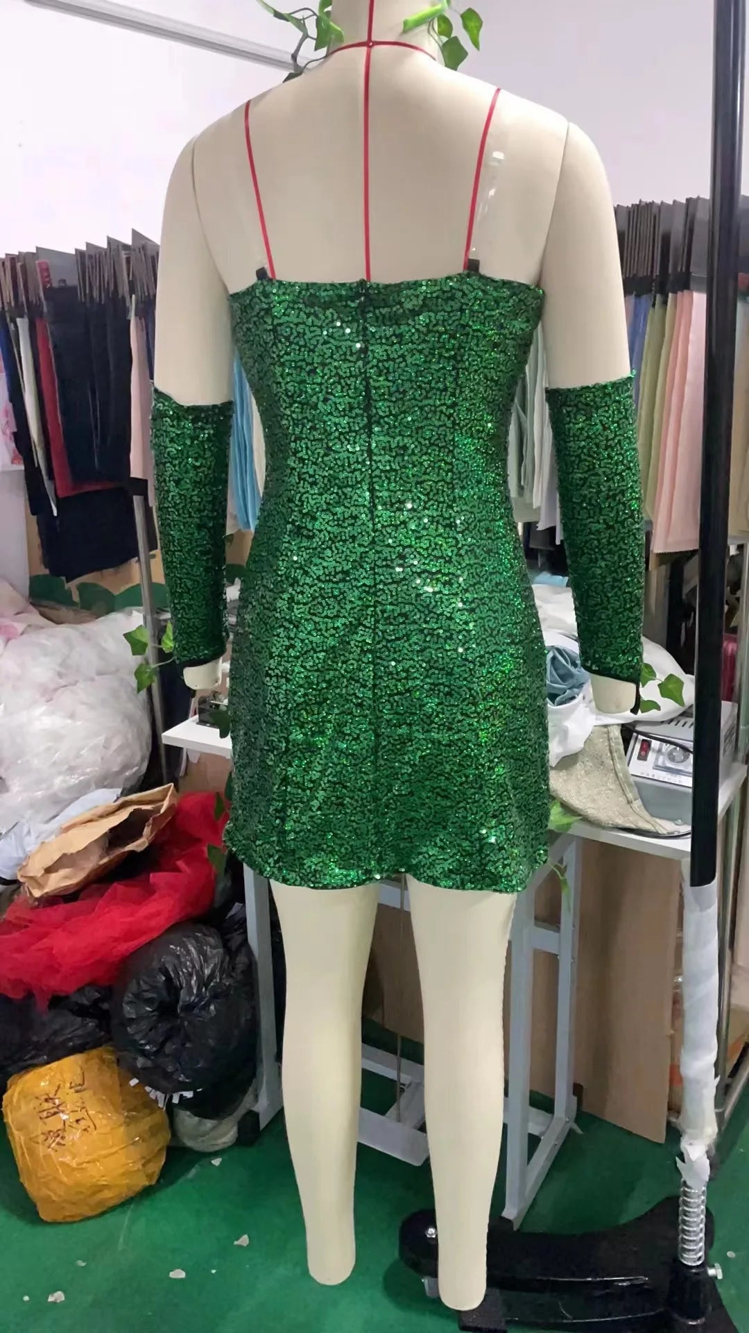 2025 European and American Costumes Adult Leaves Halloween Costumes Dance Dresses