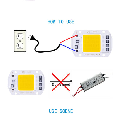 LED COB lampe perle 20W 30W 50W 220V IP65 IC intelligent pas besoin de pilote bricolage projecteur LED ampoule projecteur extérieur puce lampe plus brillante