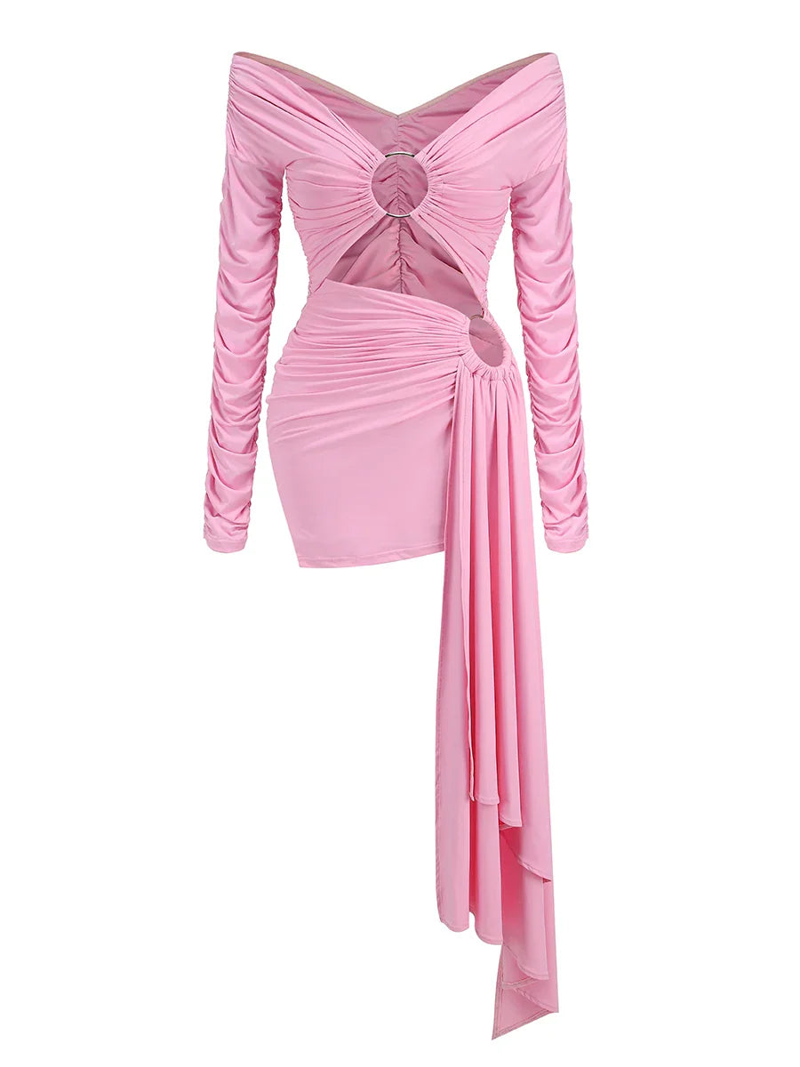 Women's Hollow Out Long Sleeve Evening Dress, Birthday Dresses, Rhrose Dress, Luxury Clothing, Whatever The Fashion, Sexy, Autumn, 2024