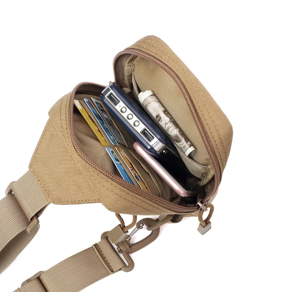 Petit sac de poitrine de Camouflage antivol pour l'extérieur, sac à bandoulière de randonnée en Nylon pour chasse, pêche, Camping, Cycking