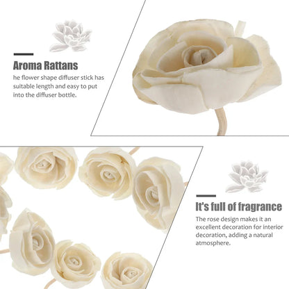 9 Pcs Aromatherapy Rattan Flower Fragrance Sticks Replaceable Household Diffuser Decor Essential Oil Scentedsticks Home Car