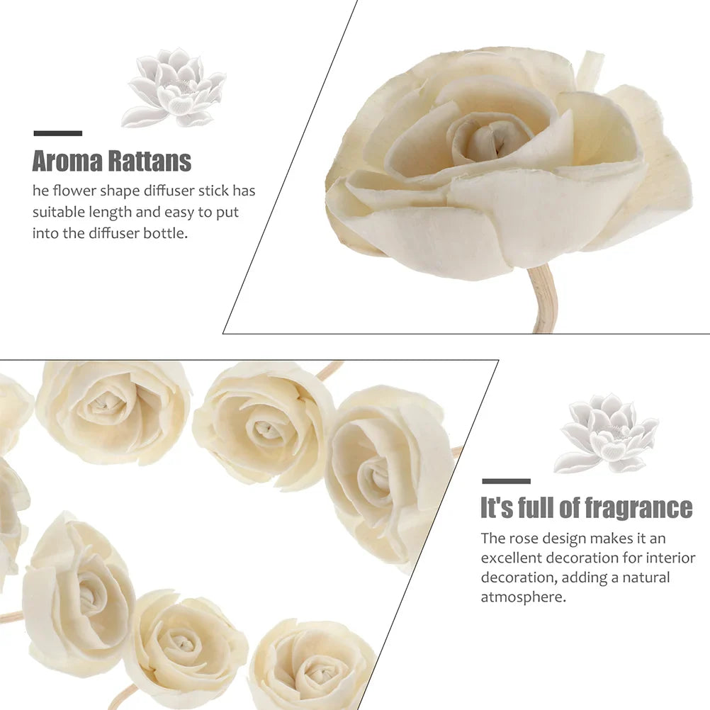 9 Pcs Aromatherapy Rattan Flower Fragrance Sticks Replaceable Household Diffuser Decor Essential Oil Scentedsticks Home Car