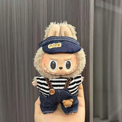 Labubu Doll Clothes Enamel Labu Cloth 17cm Doll Cute Dress-up Climbing Clothes Skirt Plush Toy Clothes