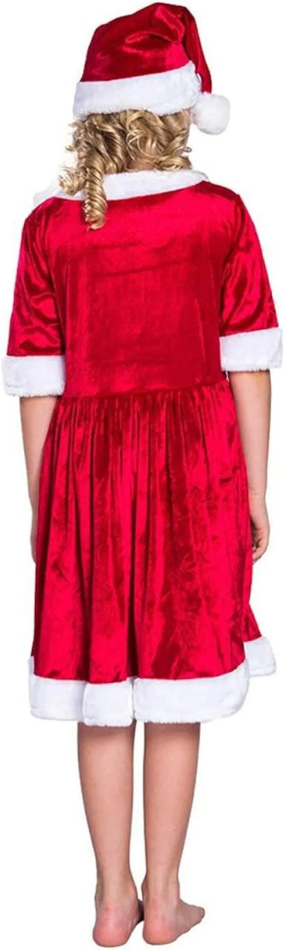 New Fashion Women Half Sleeve Solid Popular Ladies Santa Claus Xmas Theme Costume Cosplay Outfit Waistbelt Fancy Christmas Dress