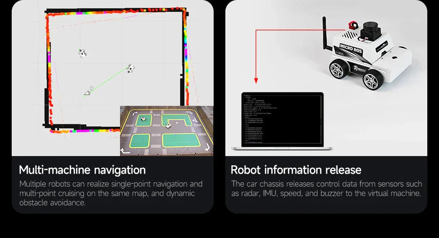 Micro ROS dos Robot Voiture ROS2-Humble PC Machine Virtuelle Système AI Lidar SLAM Cartographie Navigation DIY Kit Électronique
