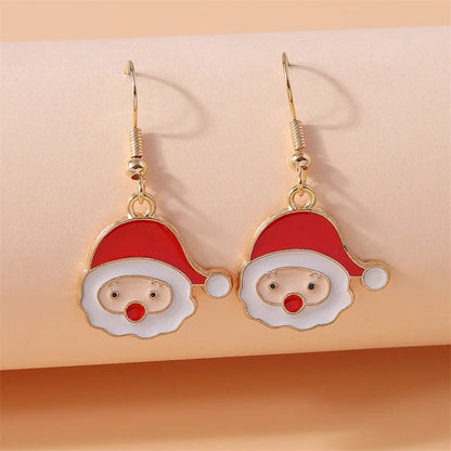 Fashion Merry Christmas Tree Deer Snowflake Santa Claus Drop Earrings for Women Girls New Year Party Festival Jewelry Gifts