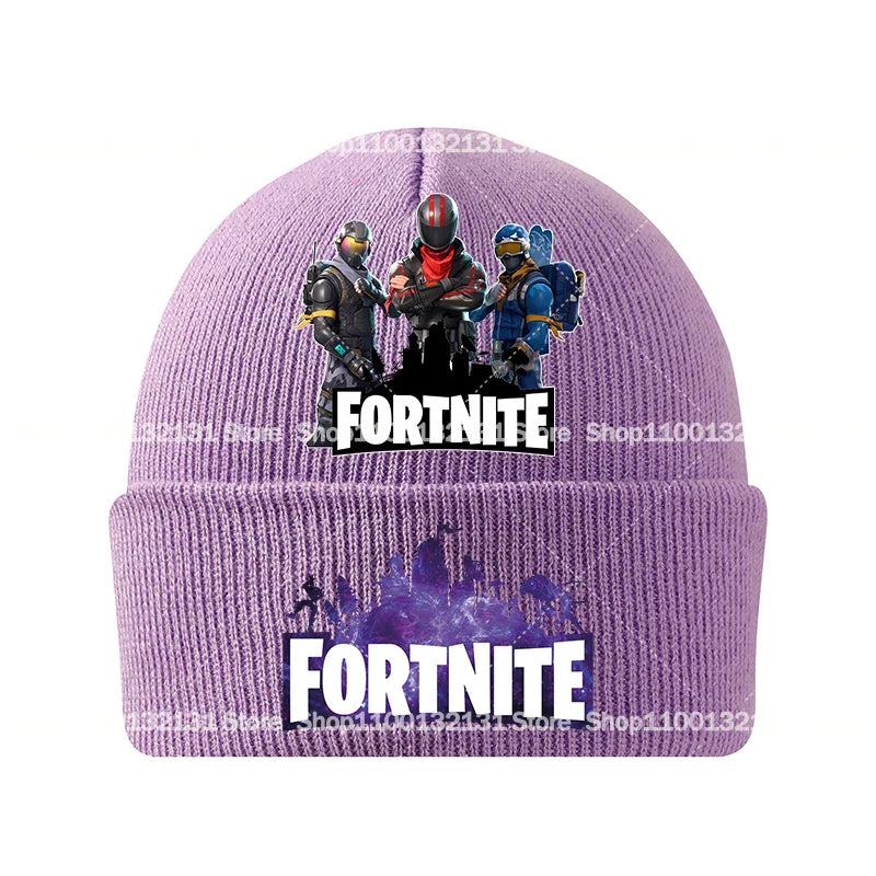 Bonnet tricoté Fortnites Chapeau de dessin animé Jeu Forteresse Nuit Casque Enfant Automne Hiver Bonnets en Laine Chapeau Anime Cadeau Anniversaire Enfant Nouveau