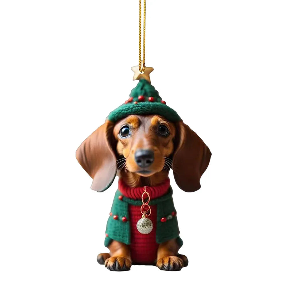 Cute Dog Car Hanging Home Tree Pendant Halloween Christmas Tree Pendant Home Decoration Window Car Ornament Backpack Ornament