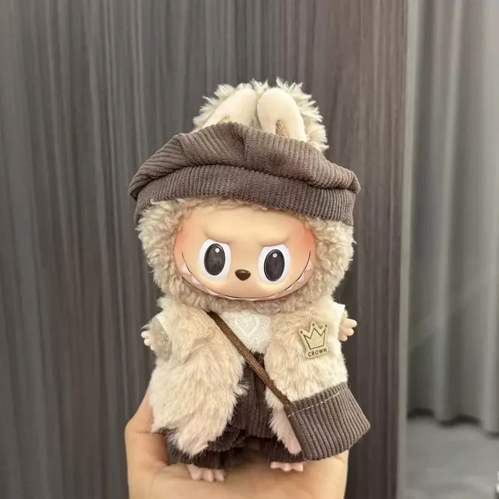 Labubu Doll Clothes Enamel Labu Cloth 17cm Doll Cute Dress-up Climbing Clothes Skirt Plush Toy Clothes