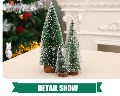 2Pcs Mini Artificial Christmas Tree Crafts Supplies Christmas Party Office Desktop Ornaments Christmas Tree Home Decorations
