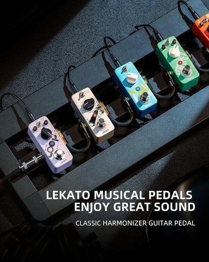 Pédale d'effet guitare mini Lekato - harmoniseur, octaver avec changement de hauteur et réglage de décalage de tonalité, True Bypass Compact Fx