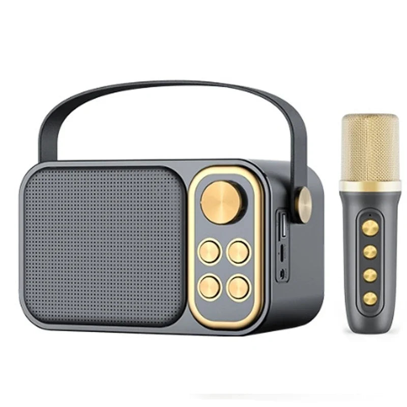 Bluetooth Speaker Accessory Portable RGB LED Light Karaoke With 1-2 Wireless Microphones Effects HIFI Stereo Surround Voice