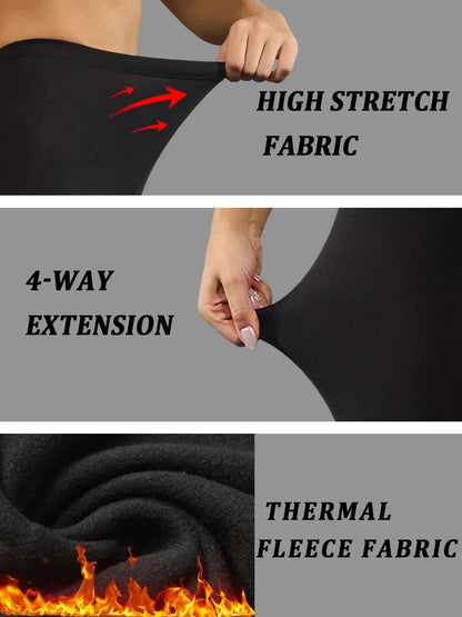 Plus size fleece lined leggings. Women's pants designed for winter yoga, workouts, and cold weather activities