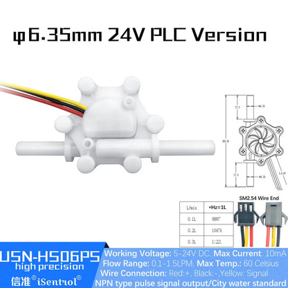 5-24V DC USN-HS06PS 0.1-1.5L/min 6mm Tuyau Barb Hall Capteur de débit d'eau Turbine Débitmètre 1% répétition courageux Boire