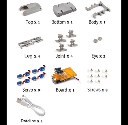 Kit de robot araignée quadrupède v2.0, robot bionique imprimé en 3D, fabricant de pigments NodeMCU bricolage, matériel Open Source, ESP8266