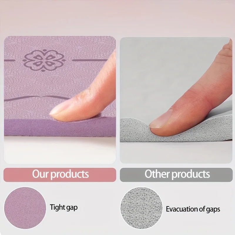 Tapis de Yoga TPE Épais Antidérapant Tapis de Fitness Insonorisé Tapis de Sol pour Corde à Sauter Tapis de Danse Essentiels Pilates Fitness
