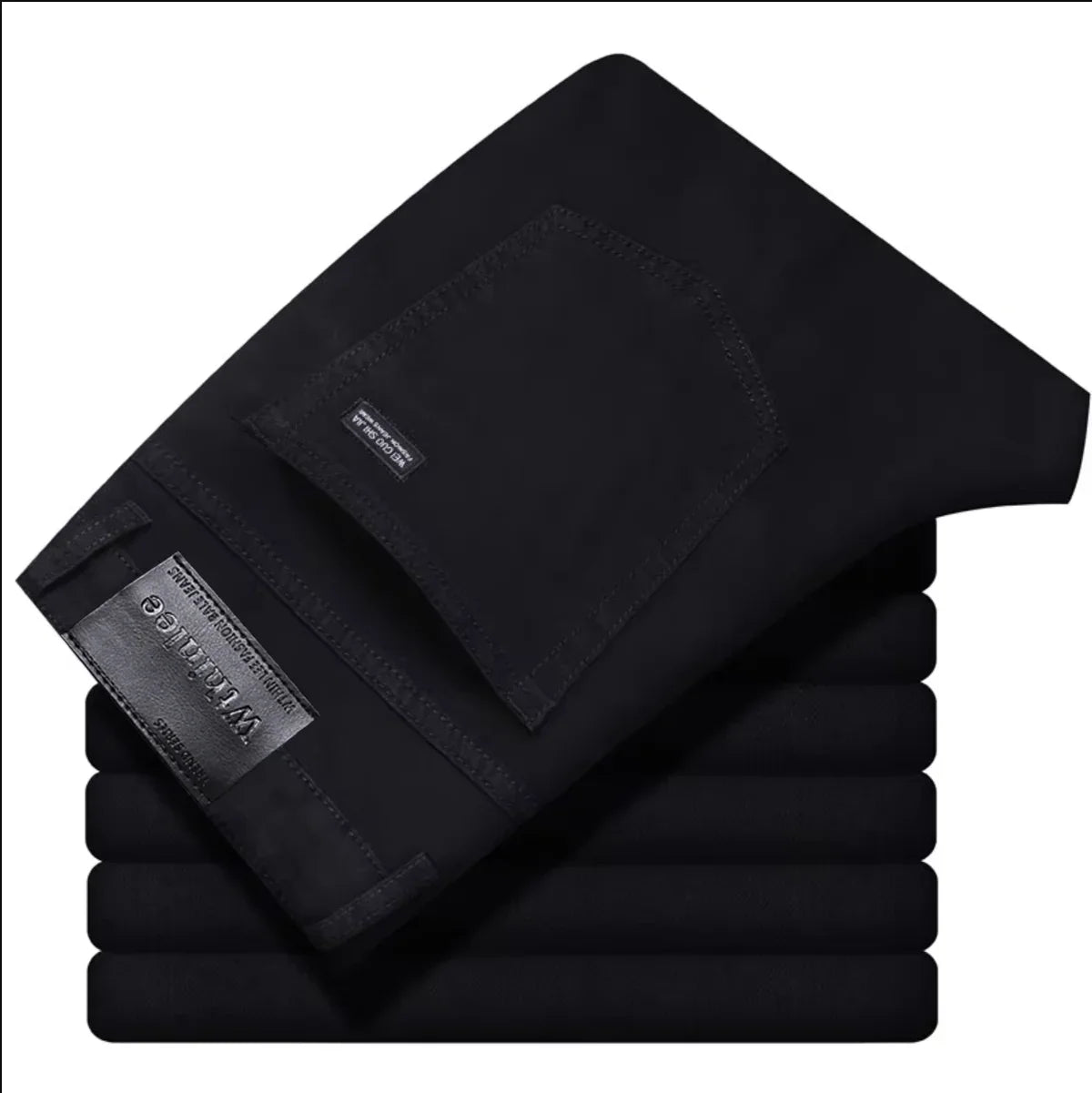 Wthinlee New Business Men's Jeans Casual Straight Stretch Fashion Classic Blue Black Work Denim Trousers Male Brand Clothing