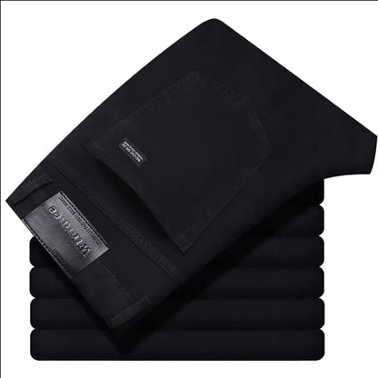 Wthinlee New Business Men's Jeans Casual Straight Stretch Fashion Classic Blue Black Work Denim Trousers Male Brand Clothing