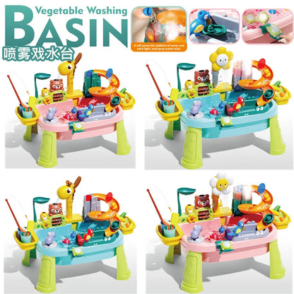 Jouets de cuisine pour enfants électriques amusants jouets de jeu d'eau évier de lavage de vaisselle pêche vaisselle jeu de rôle maison bébé jouet d'éducation précoce