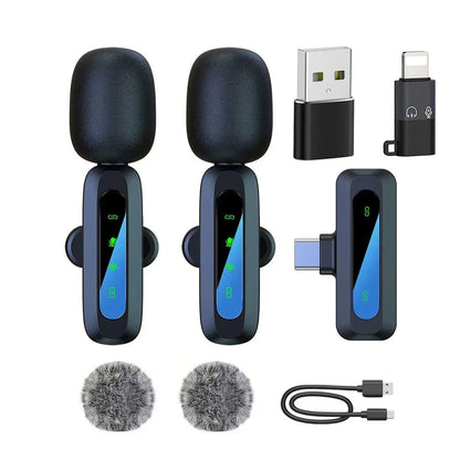 Microphone cravate sans fil pour iPhone, Android, PC : enregistrement audio-vidéo, suppression du bruit, micros cravates pour TikTok en direct, YouTube