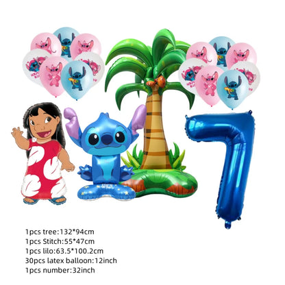Kids First 6th Birthday Party Decorations Stitch Balloons Set Cute Globos Baby Shower Supplies Children Gifts Ballons