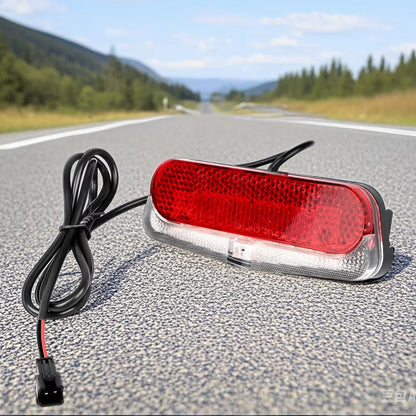 Feu arrière de vélo, feux d'avertissement de sécurité pour vélo électrique, feu arrière LED 12V - 60V avec réflecteur, point culminant de frein, connecteur SM étanche