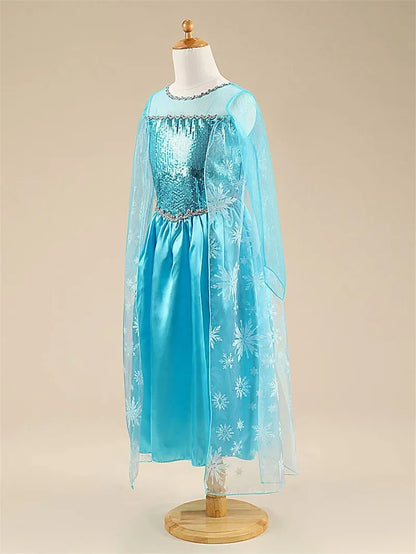 Elsa Costume for Girls 2024 Carnival Party Snow Queen Luxury Cosplay Costume Birthday Party Outfit Elsa Princess 3-10Y Kid Dress