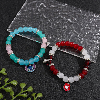 Cute Cartoon Stitch Flower Pendant Creative and Fashionable Suitable as a Gift for Best Friends