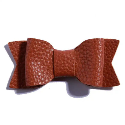 7.5CM Hot Sale Synthetic PU Leather Bows Knot For Hair Accessories Hair Bow With Clip For Headbands U Pick