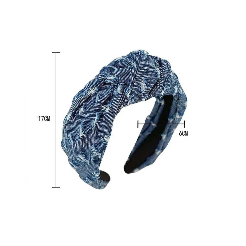 Denim tissu Cowboy bandeau Style coréen coiffure Denim noué bandeau chapeaux cheveux accessoires Cowboy bandes de cheveux