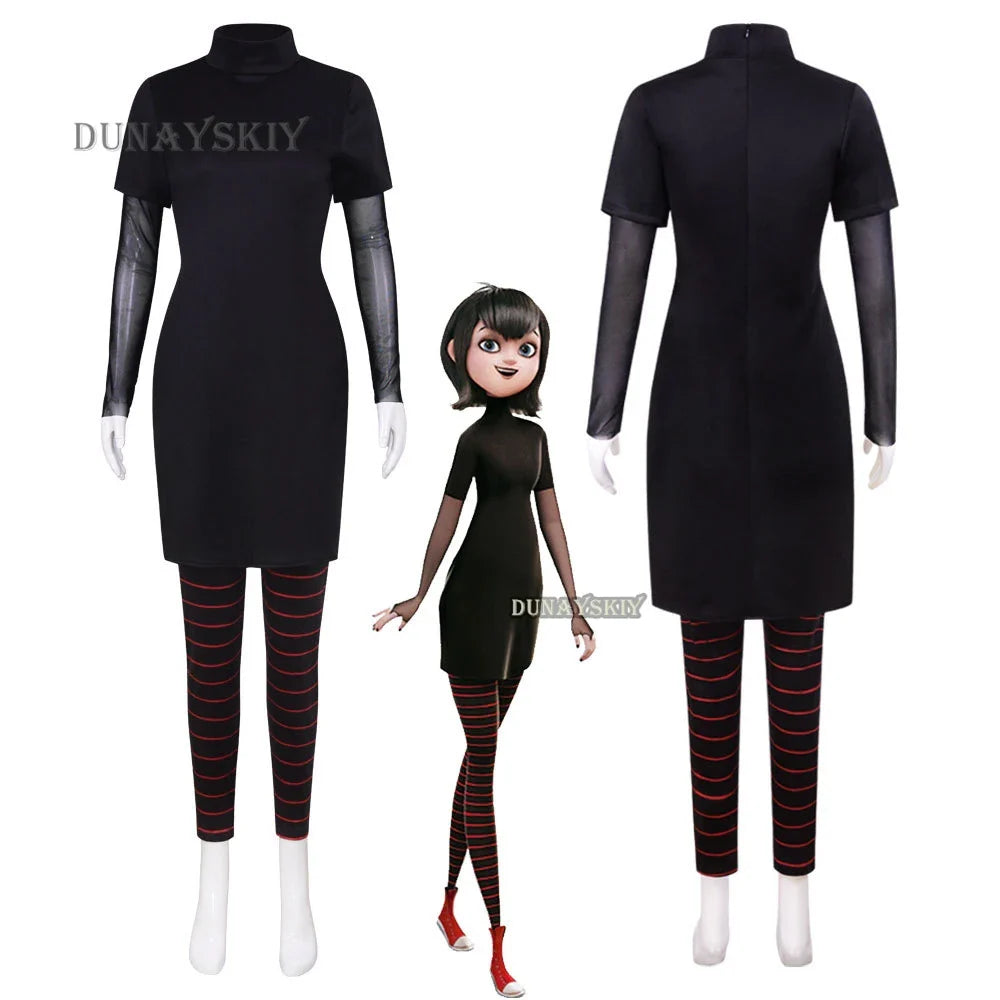 Dracula Mavis Cosplay Costumes With Wig Hootel Transylvania Role Play Halloween Carnival Party Outfit For Children Women Girls