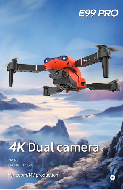 Drone RC E99Pro 4K avec caméra HD grand angle 2024 P, hélicoptère pliable, WIFI FPV, jouet cadeau recommandé, 1080