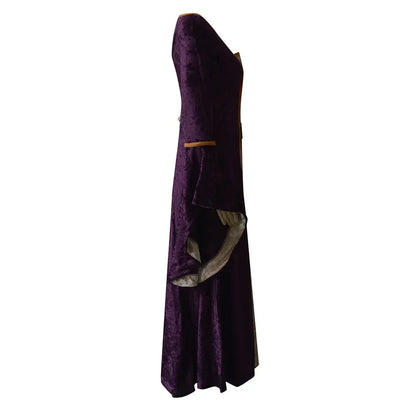 Robe de soirée rétro pour femmes, Costume d'halloween, Robe Noble de cour Cosplay, manches cloche anciennes, Costume de