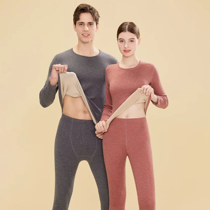 1 ensemble de sous-vêtements thermiques chauds en laine et soie pour femmes, ensembles de vêtements thermiques longs pour l'automne et l'hiver