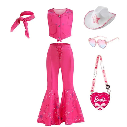 Robe de Cowgirl pour filles de 2 à 12 ans, Costume Barbei pour tout-petits, tenue de Cosplay, vêtements d'halloween