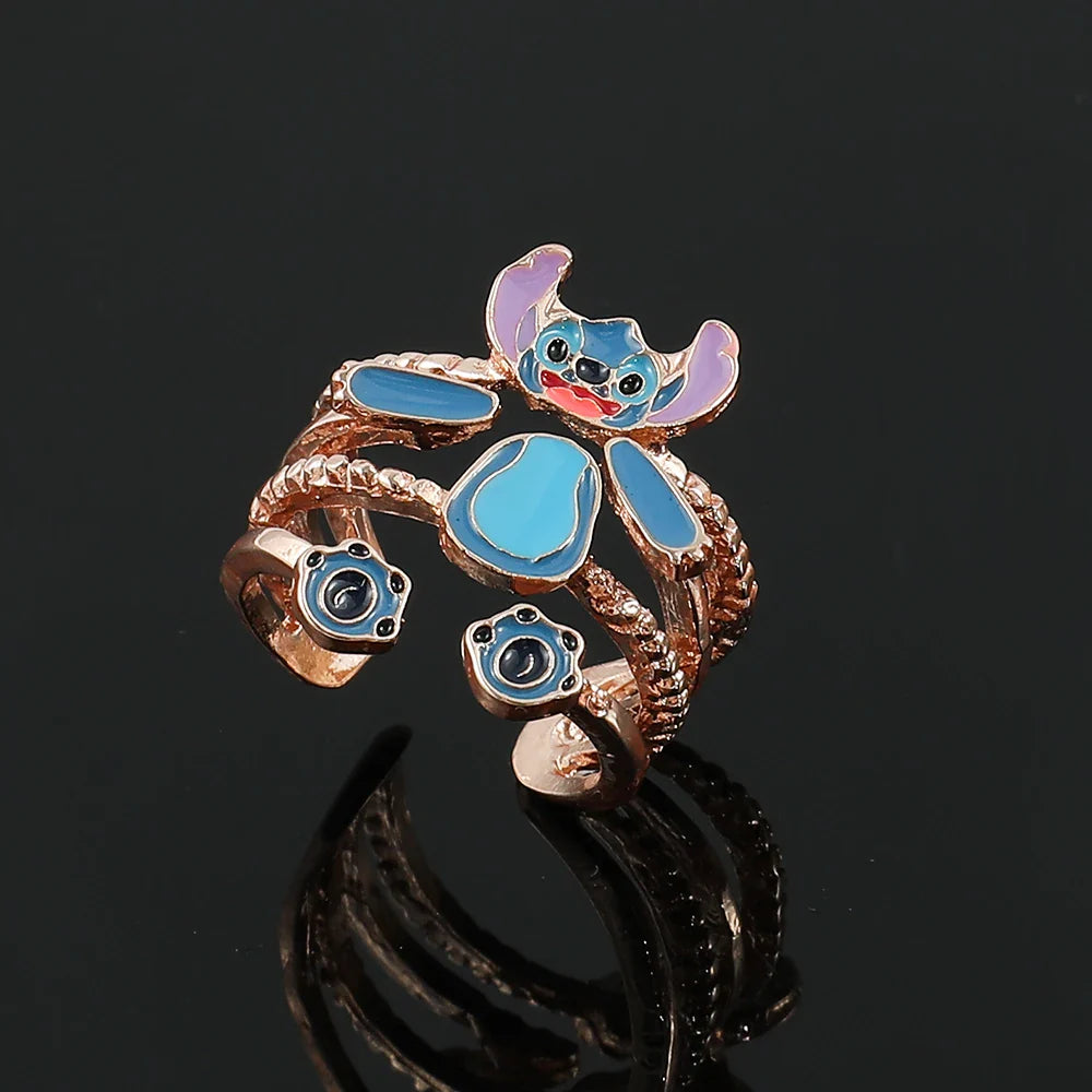 Stitch Toys Anime Cartoon Stitch Girls Women's Open Adjustable Finger Toys Accessories Christmas Gift