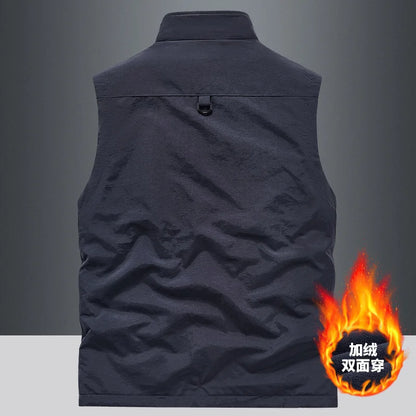 Gilet Homme Automne Polaire Extérieur 4XL Utilité Tactique Multi-poches Techwear Randonnée Pêche Photographie Safari Cargo