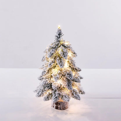 Arbre de Noël nordique de 45/60 cm, ornement d'arbre flocon de neige exquis, arbre floqué lumineux, accessoires de décoration pour le Nouvel An et les fêtes de Noël