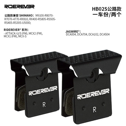 RIDEREVER-Plaquettes de frein à disque de vélo de route, coussretours semi-métallique, performance longue durée, refroidissement anti-poussière pour le cyclisme WinterMANO XcrucTRM9100