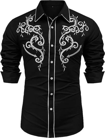 Chemise en denim western pour homme, confortable et douce, à manches longues, idéale pour le quotidien, avec boutons tendance