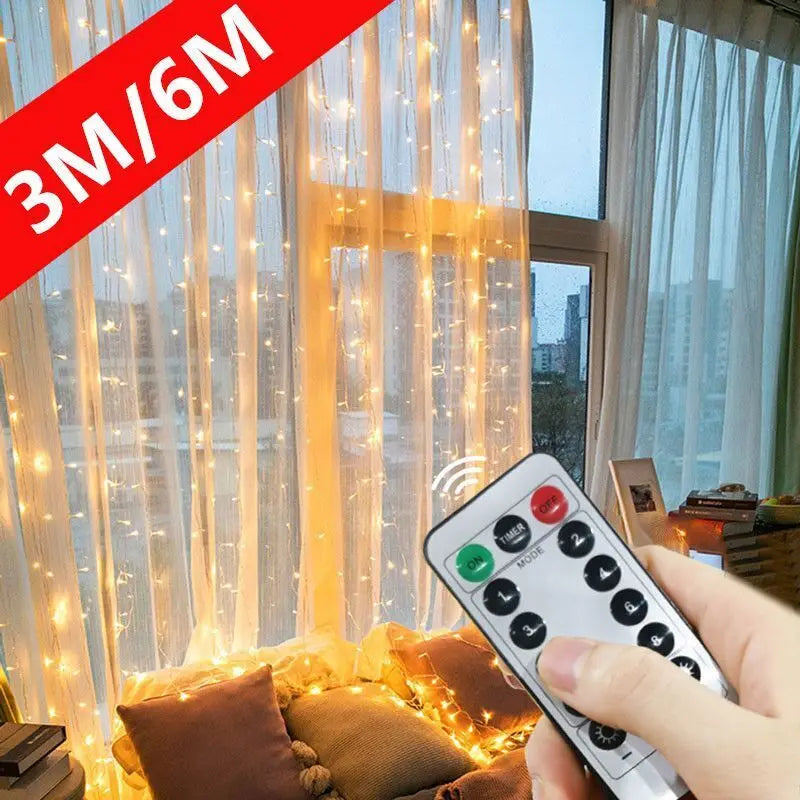 3/4/6m rideau LED chaîne lumières guirlande USB feston télécommande fée guirlande lumières décoration de noël pour chambre maison