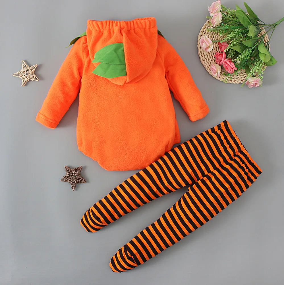 3-24M pumpkin Cosplay Baby Girls Boys Halloween Costume Sets Long Sleeve Cosplay jumpsuit for boys Carnival Party Clothes