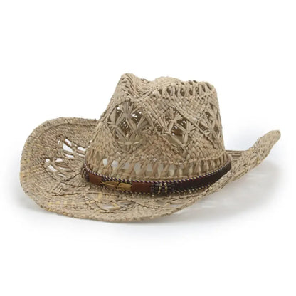 Western Wild West Sheriff Hat With Five Star Party Costume For Men Lady Jazz Cowgirl Wide Cowboy Hat Unique Star Badge Decors