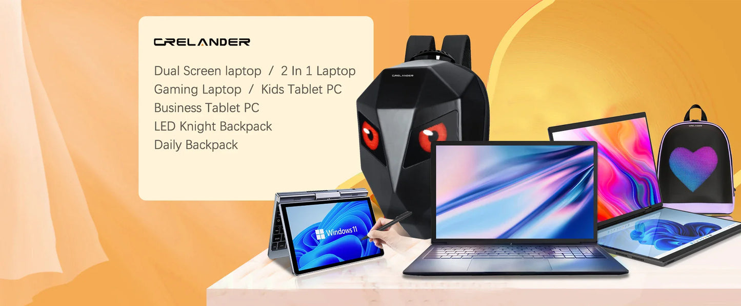 CRELANDER MAX16 New Laptop Triple Screen Intel Core i7 CPU 16 inch +dual 10.5 inch Face Recognition RJ45 M2 SSD Notebook Laptop