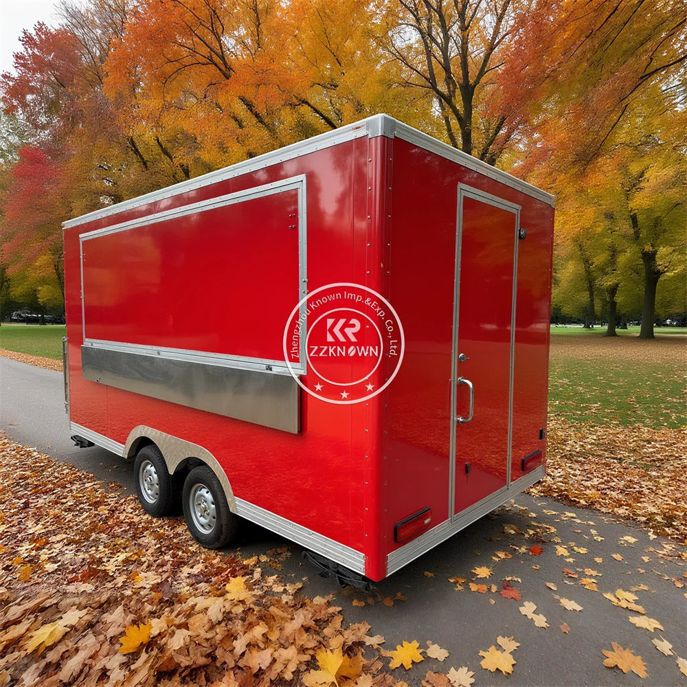 Outdoor Mobile Catering Trailer Fully Equipped Taco Pizza Ice Cream Cart Fast Food Truck Trailer With Full Kitchen