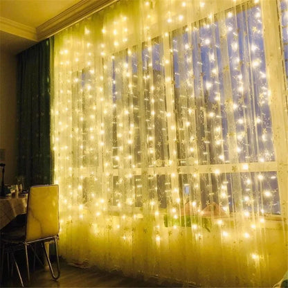 Rideaux lumineux LED alimentés par USB avec télécommande, décorations de noël pour la maison, mariage, anniversaire, chambre à coucher, lumières de fête