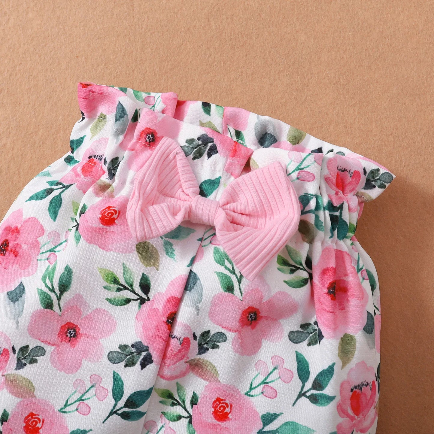 Ensemble de vêtements rose pour bébé fille 0-18 mois, tenue printemps et automne, body manches longues + pantalon floral + bandeau, 3 pièces, tenues de mode pour tout-petits
