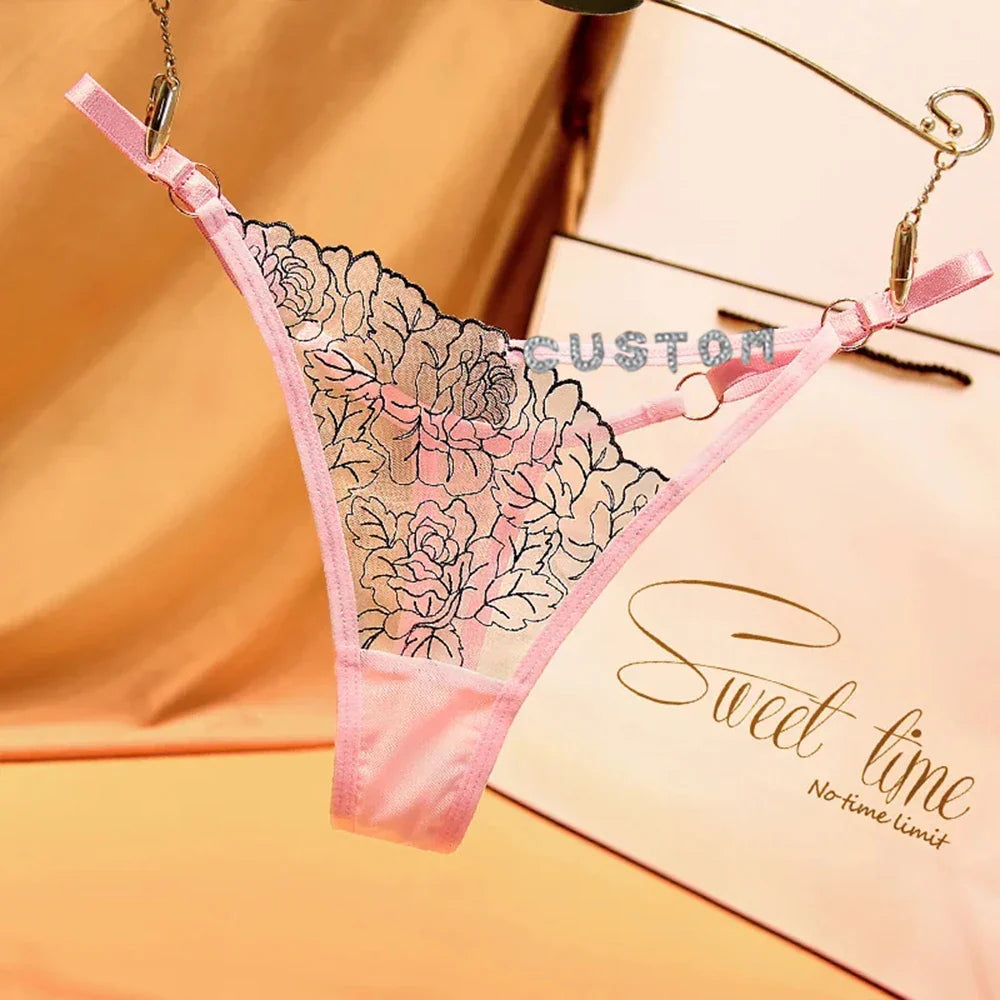 String personnalisé pour femmes, culotte en dentelle découpée, string personnalisé, lettres en strass, sous-vêtements, cadeau de saint valentin, nouvelle collection