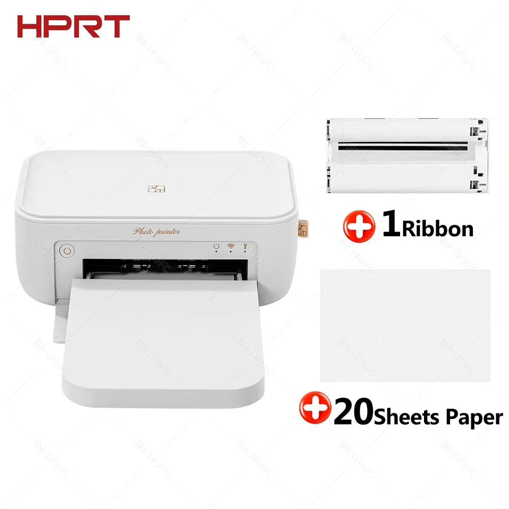 300dpi Color Photo Printer Wifi 4x6 Inch Sublimation Transfer Bluetooth Wireless Print Maker with Ribbon and Color Photo Papers